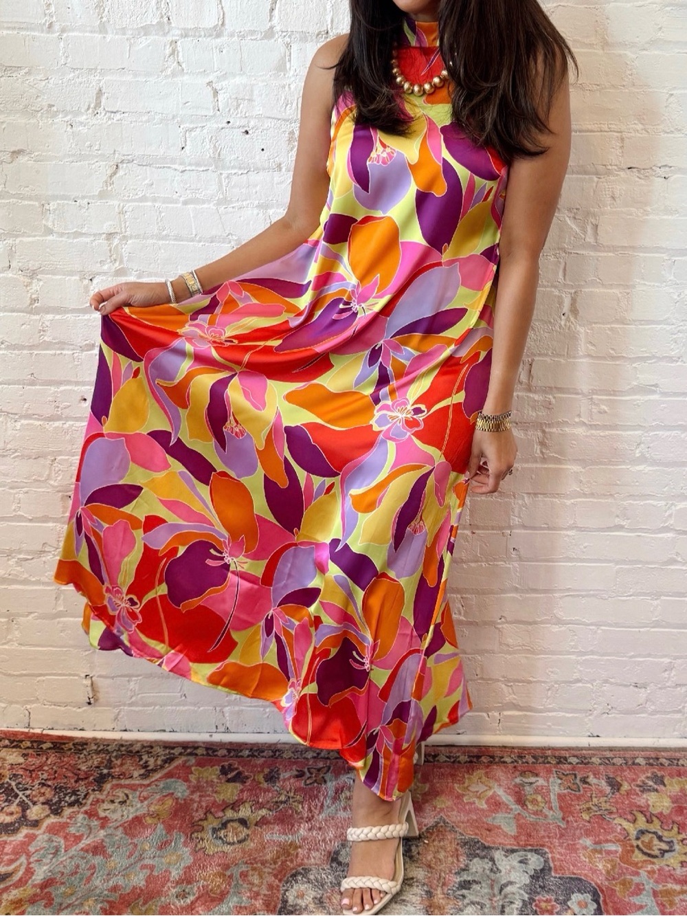 NWT KARLIE Floral maxi LARGE
